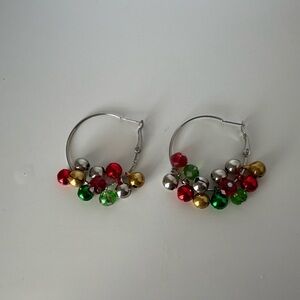 Festive Multicolor Hoop Earrings